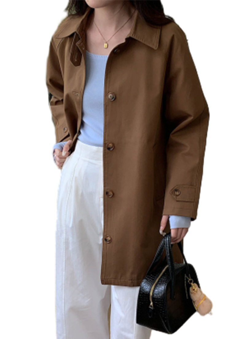 Long lapel casual windbreaker jacket CA24111226BW