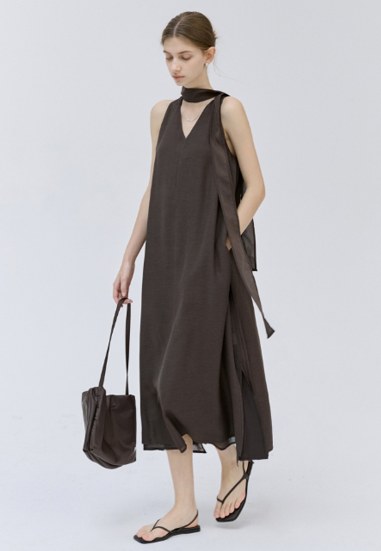 New suspender V-neck loose sleeveless dress CA25061726BW