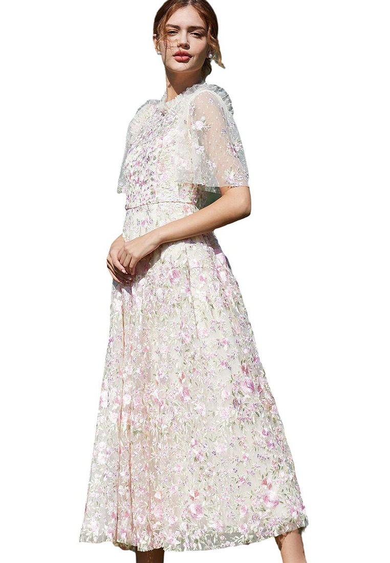 2024 New Cheongsam floral mesh dress CA24031926PI