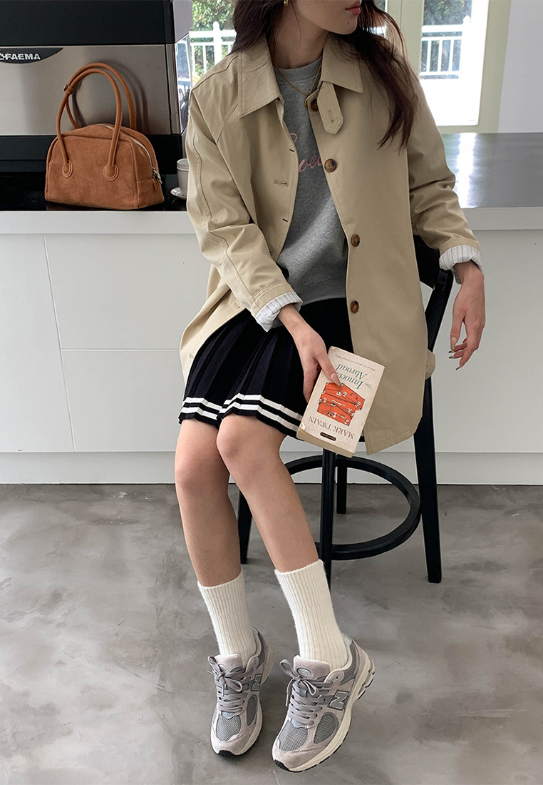 Long lapel casual windbreaker jacket CA24111226BW