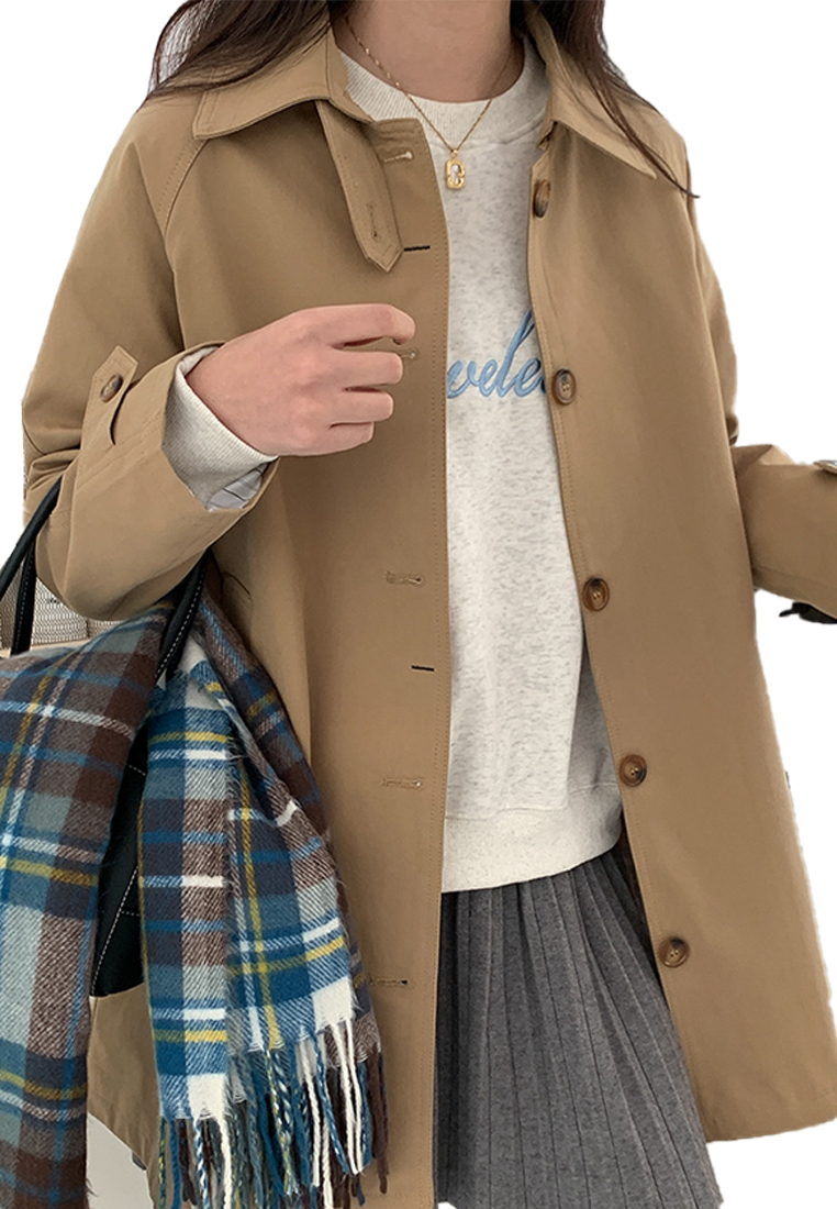 Long lapel casual windbreaker jacket CA24111226BW