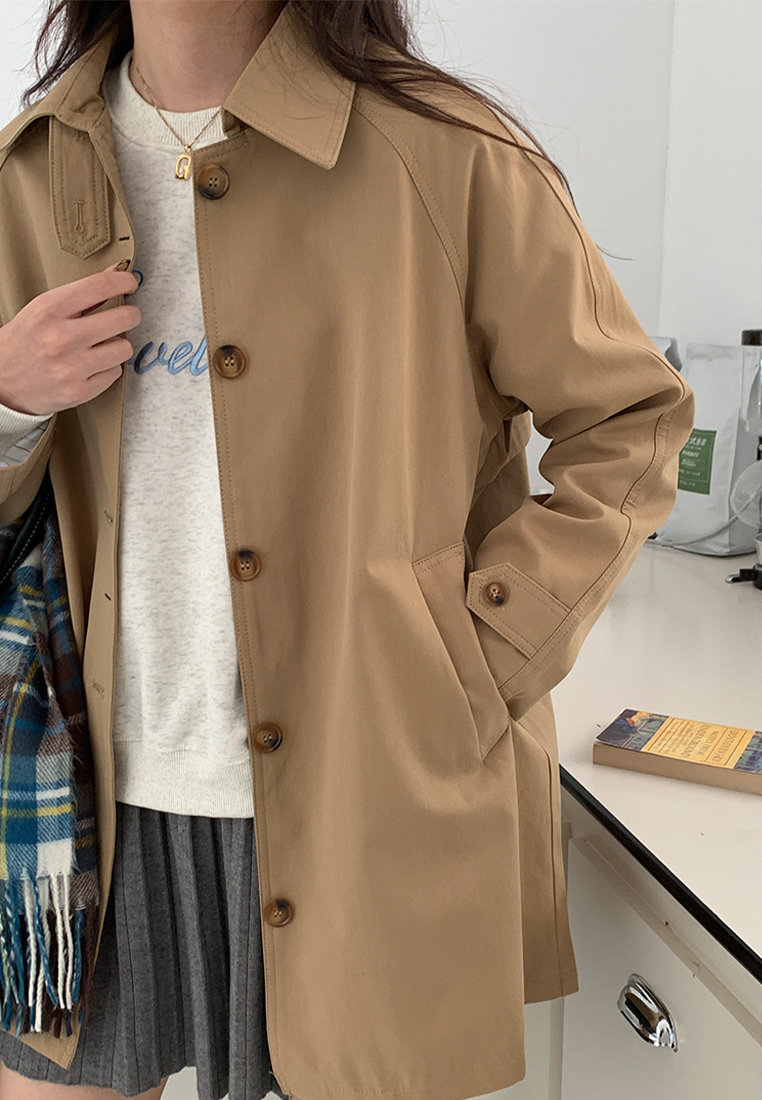 Long lapel casual windbreaker jacket CA24111226BW