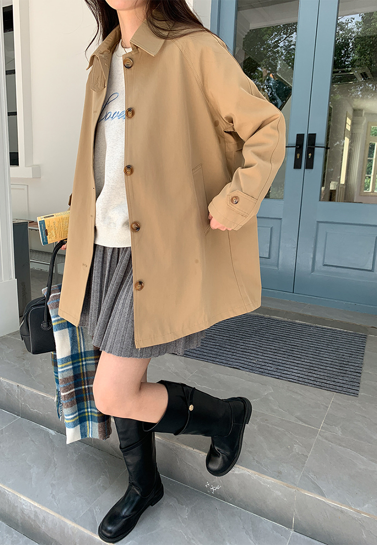 Long lapel casual windbreaker jacket CA24111226BW