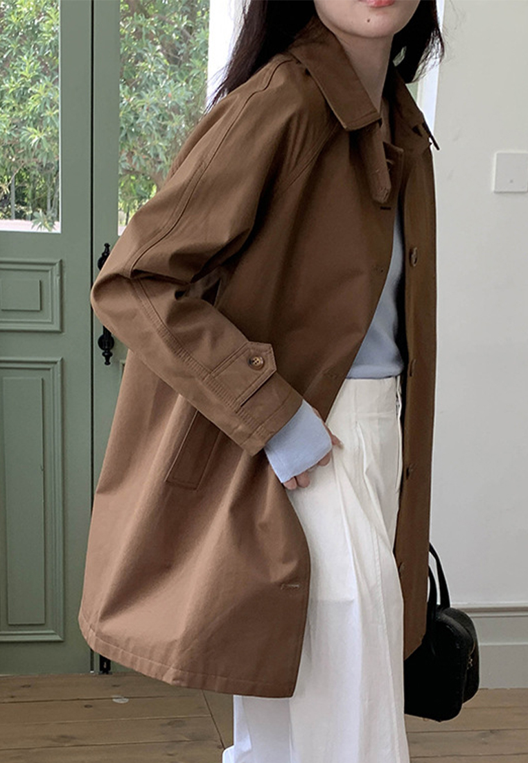 Long lapel casual windbreaker jacket CA24111226BW