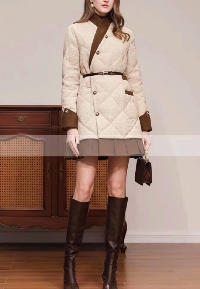 New Luxury V-neck women duck down jacket K25121204