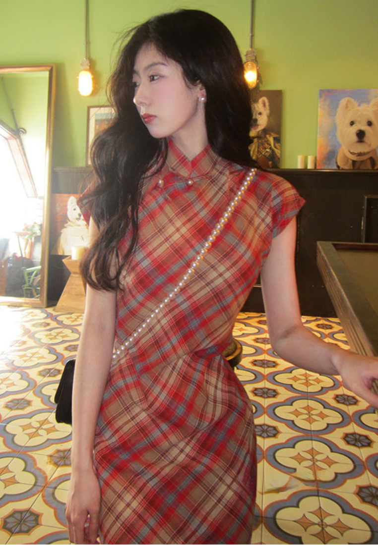 New Retro Luxury slim-fit dress CA25121526RD