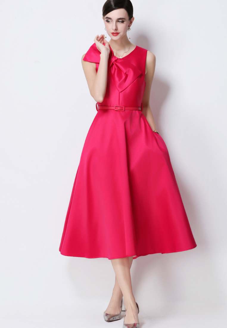 French retro sleeveless dress with a full skirt CA25110326RD