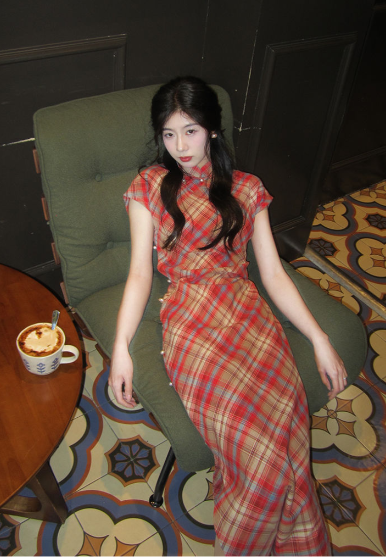 New Retro Luxury slim-fit dress CA25121526RD