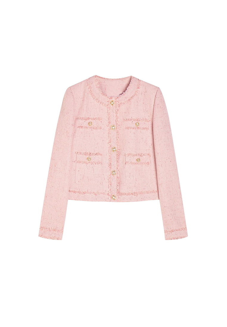 Pink Haired Round Neck Top CA24091126PI