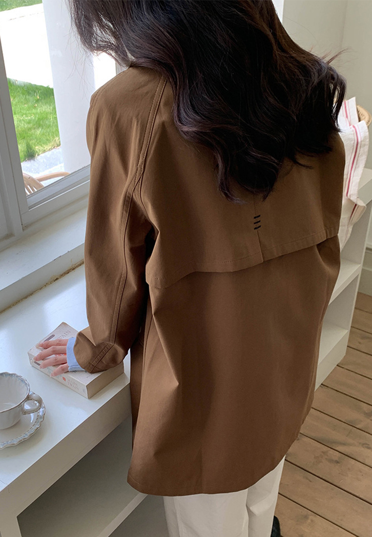 Long lapel casual windbreaker jacket CA24111226BW