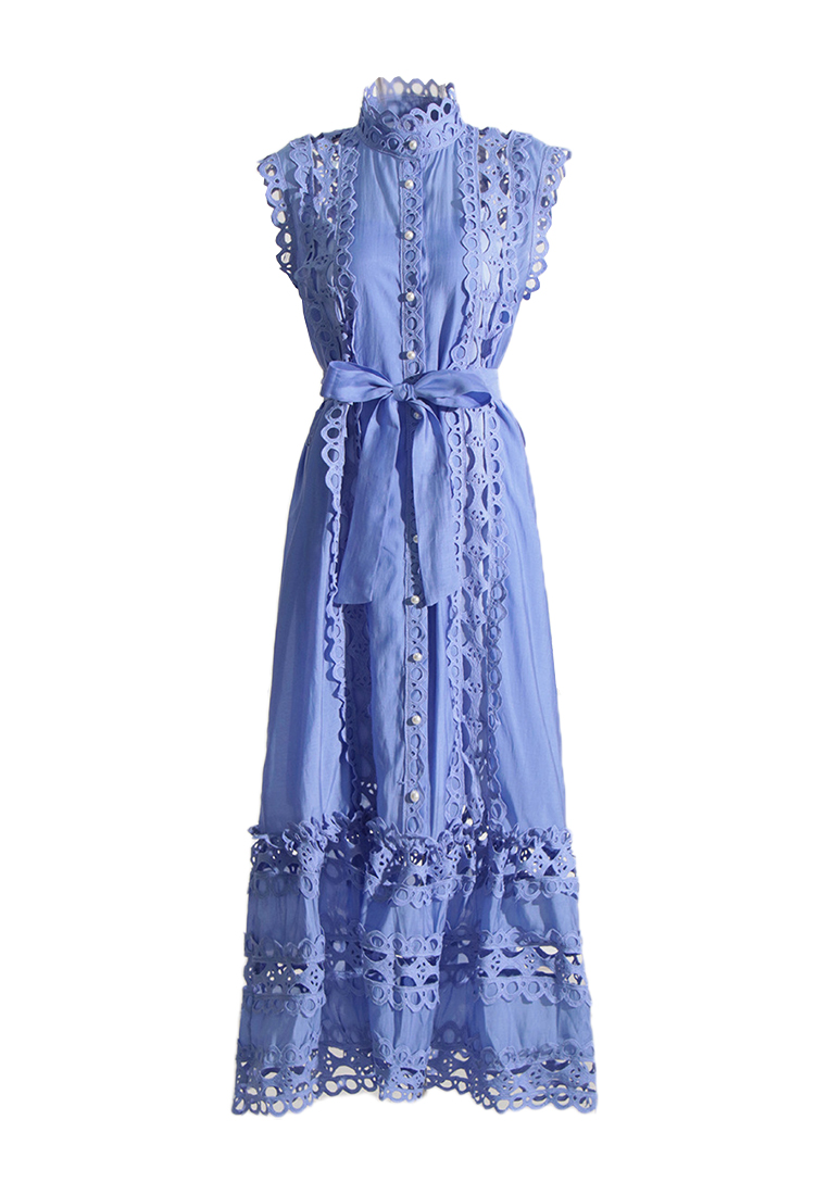 2024 round neck new solid color long dress CA24032626W