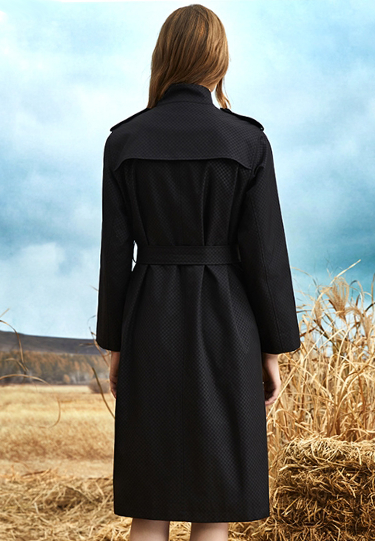 Luxurious quality fashionable and high end lace up coat CA101726BK