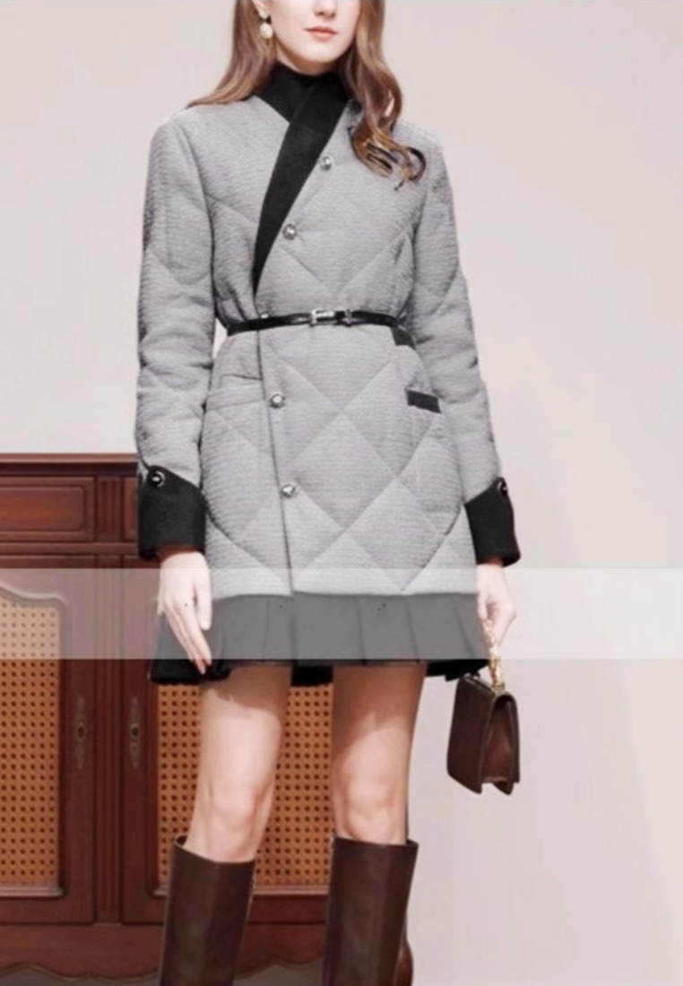 New Luxury V-neck women duck down jacket K25121204