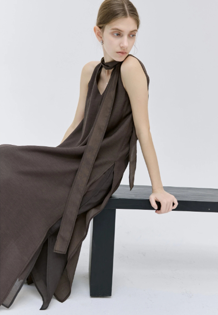 New suspender V-neck loose sleeveless dress CA25061726BW