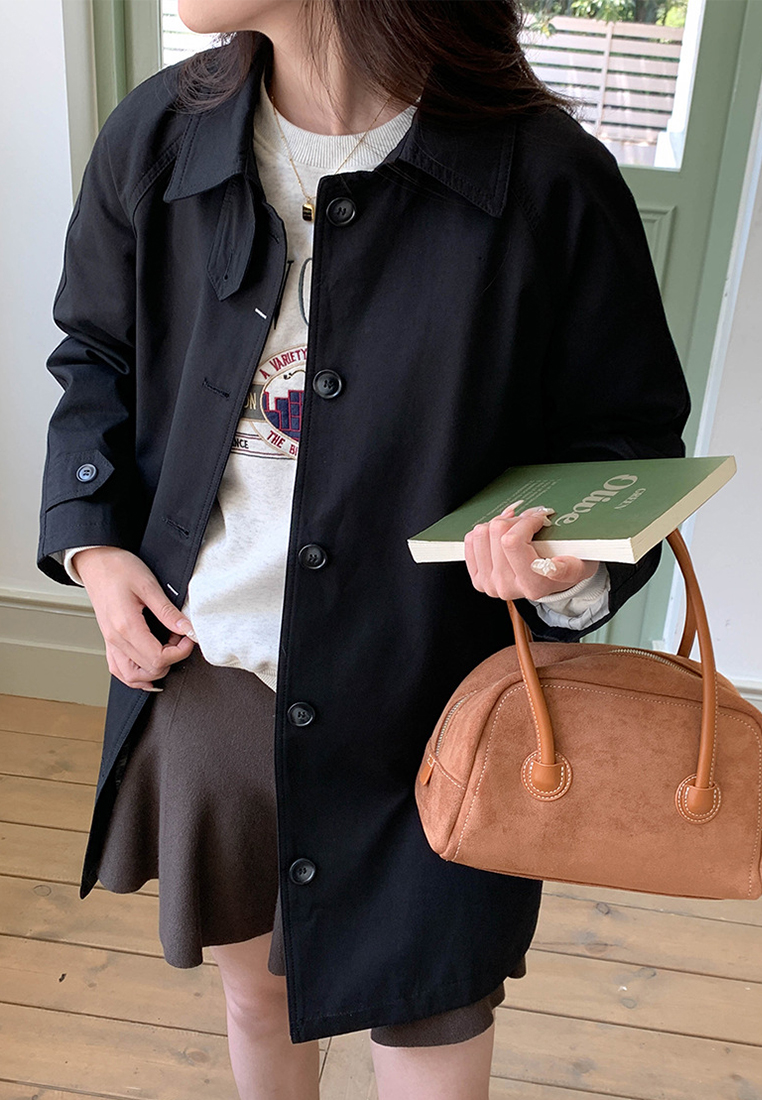 Long lapel casual windbreaker jacket CA24111226BW