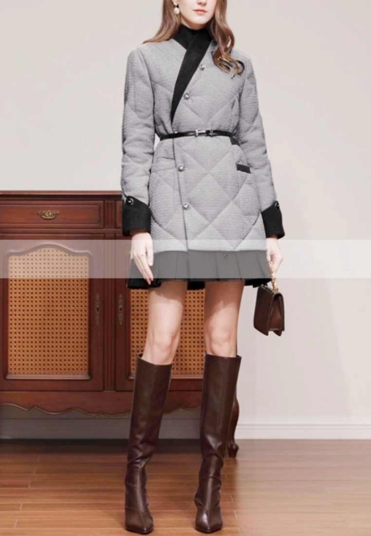 New Luxury V-neck women duck down jacket K25121204