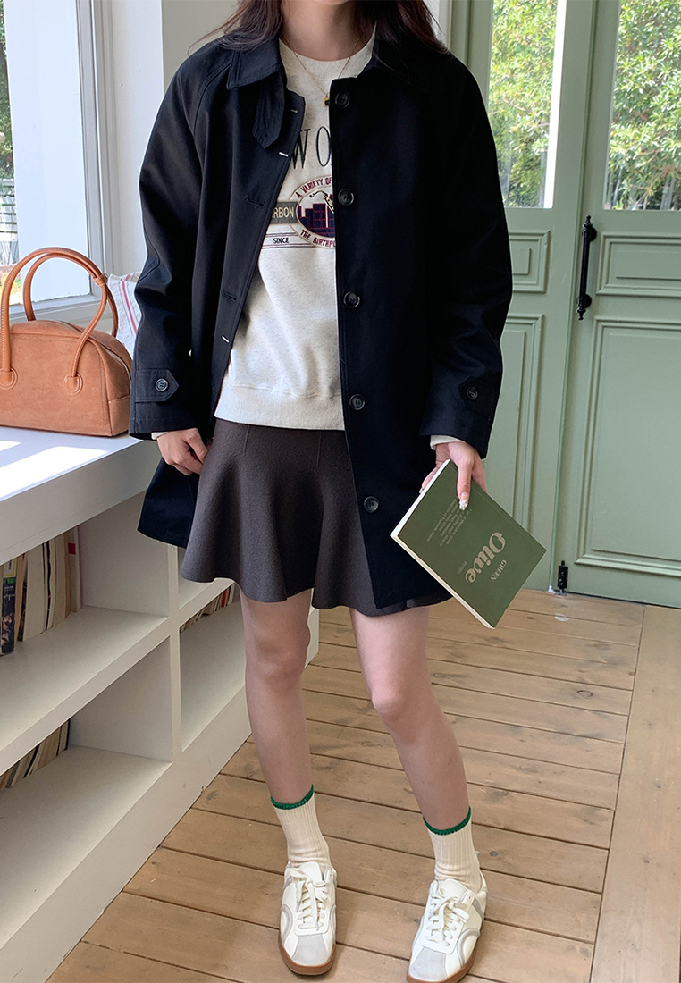 Long lapel casual windbreaker jacket CA24111226BW