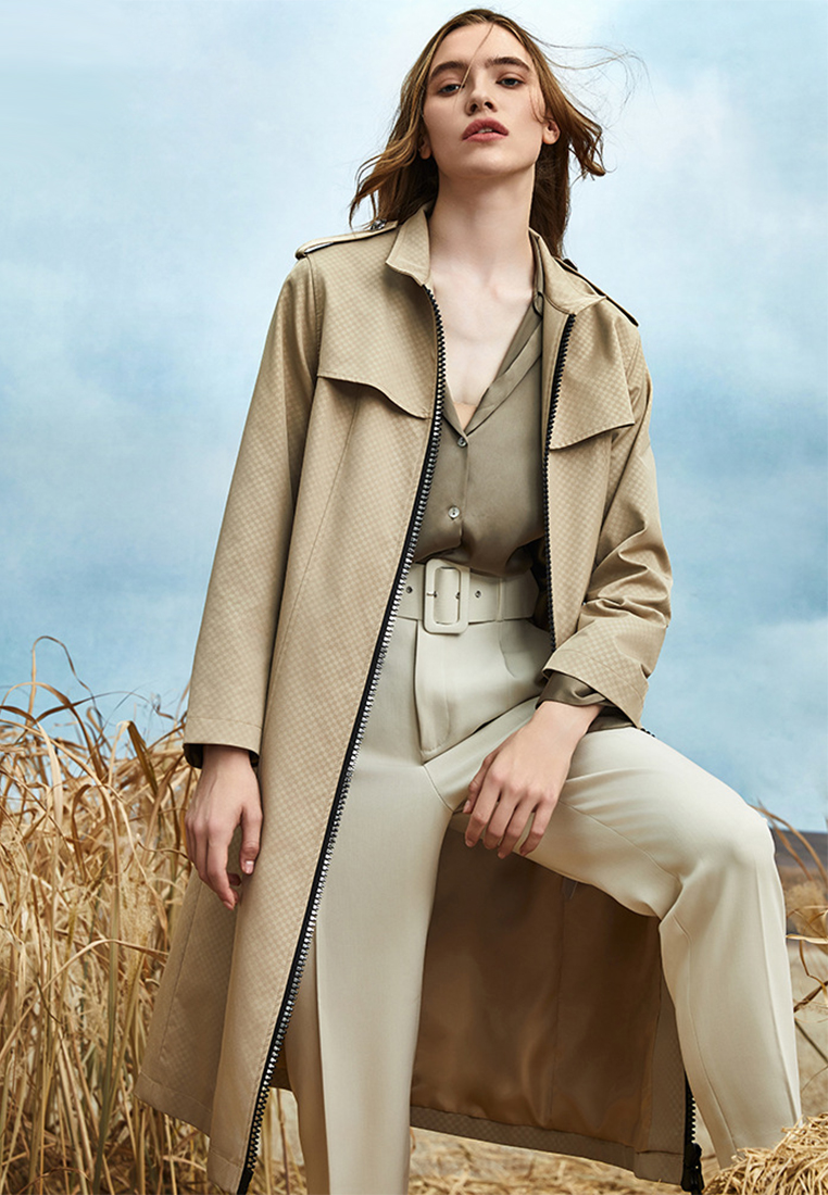 Luxurious quality fashionable and high end lace up coat CA101726BK