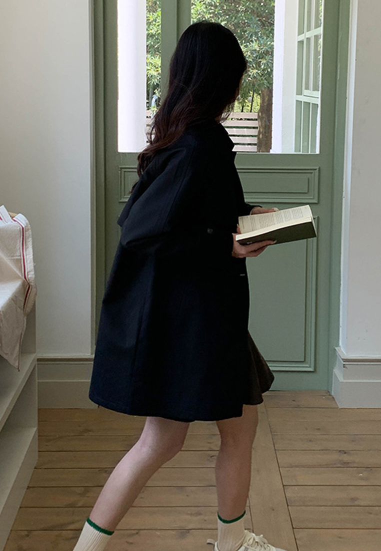 Long lapel casual windbreaker jacket CA24111226BW