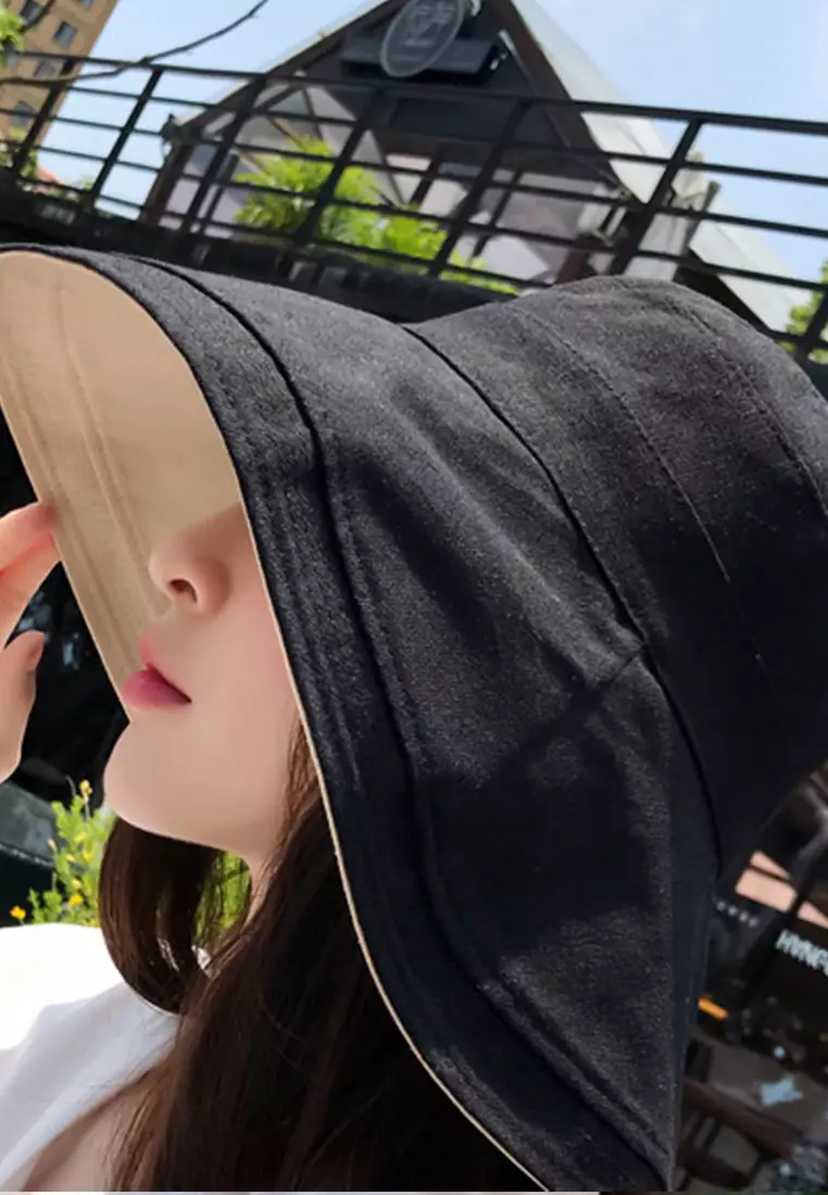 Foldable Large Brim Double-Sided Fisherman Caps A22062402RD