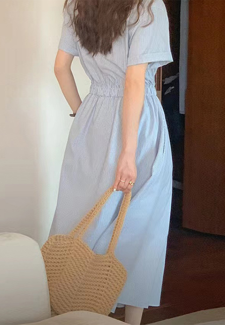 2023 French Vintage Suit Collar Shirt Dress CA061327