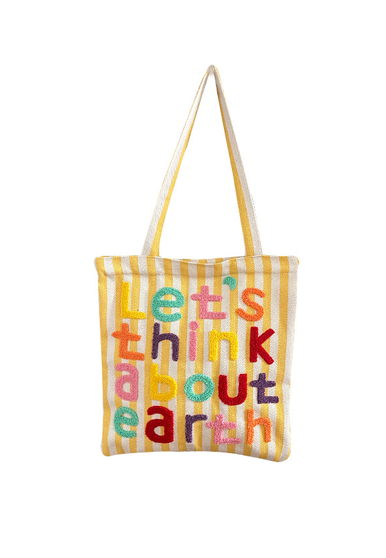 2024 Embroidered Colorful Canvas Shoulder Bag CA24032327YE