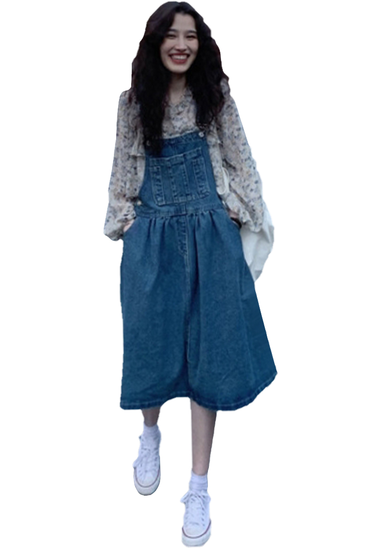 New spring denim strap dress CA24030727