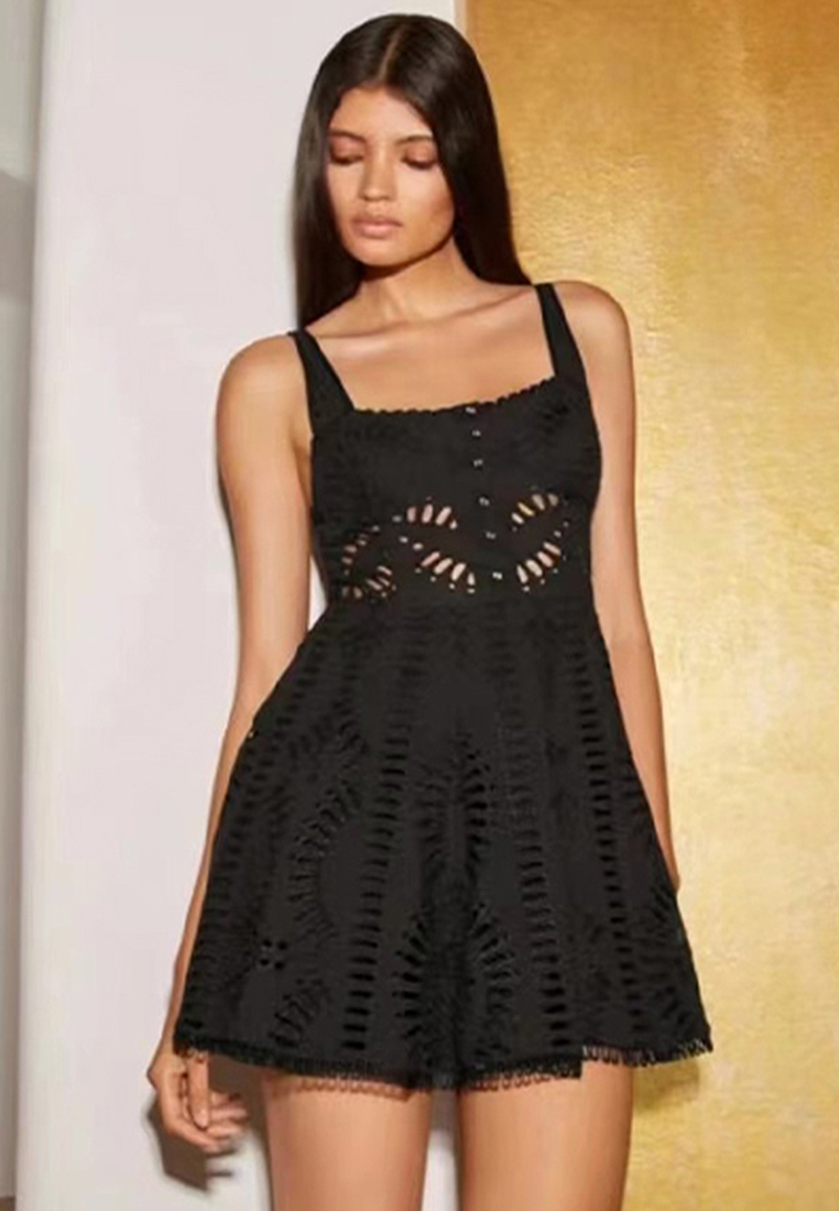 2024 New Drop Strap Square Neck Ultra Short Dress CA24032627PI