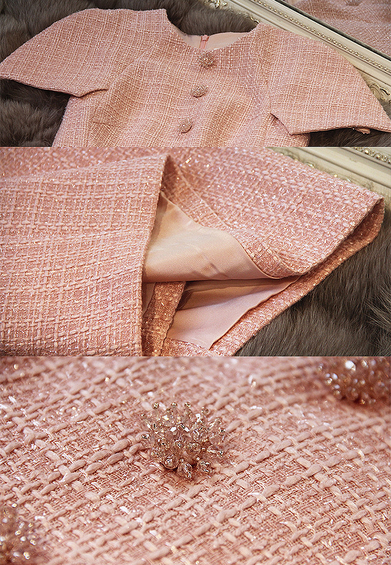 New Ladies Gentle Pink Temperament Wrapped Hip Dress CA4021927PI