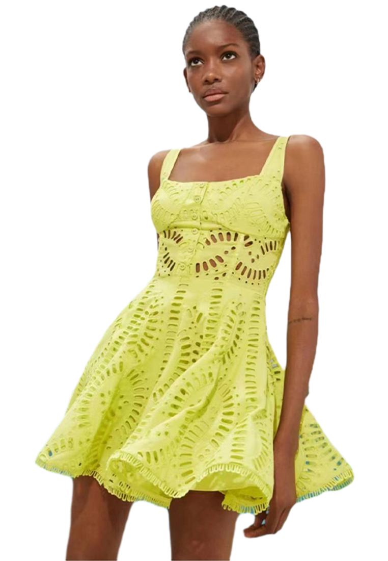 2024 New Drop Strap Square Neck Ultra Short Dress CA24032627PI