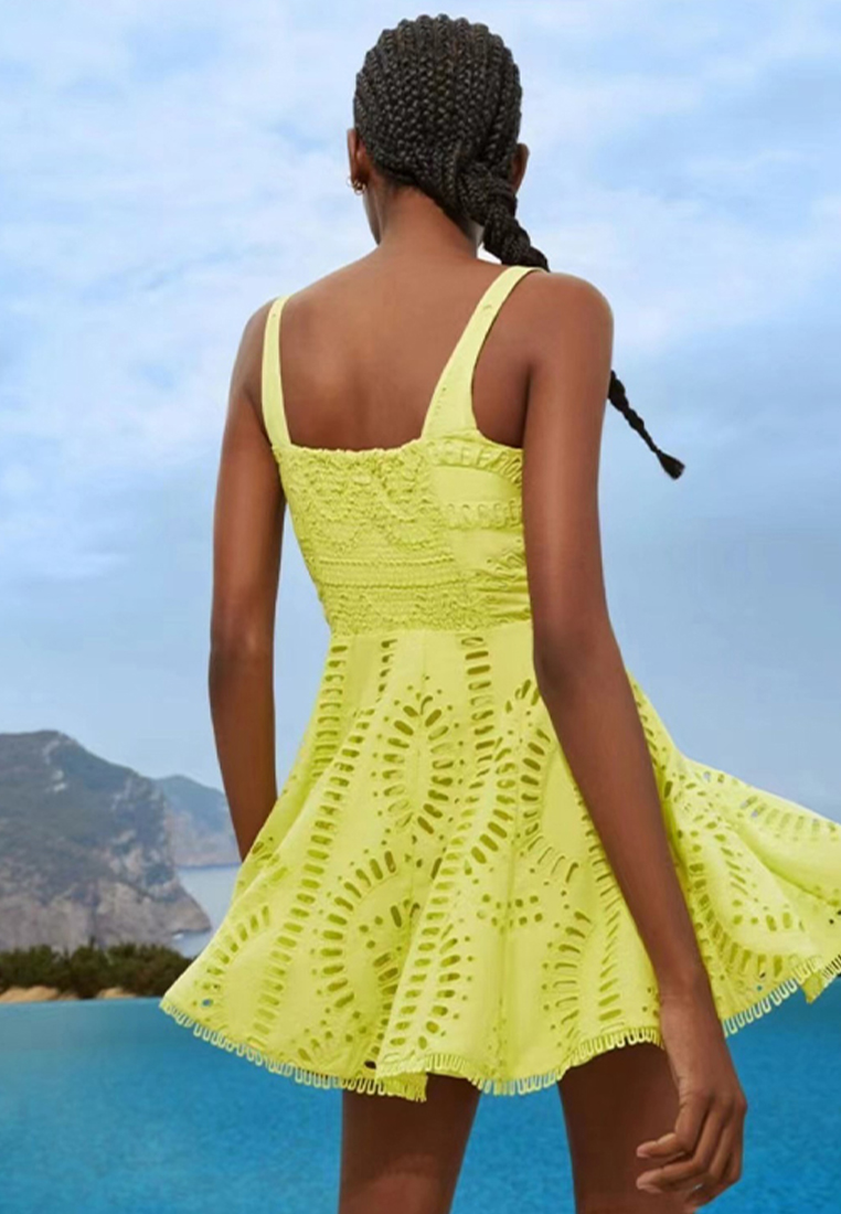 2024 New Drop Strap Square Neck Ultra Short Dress CA24032627PI