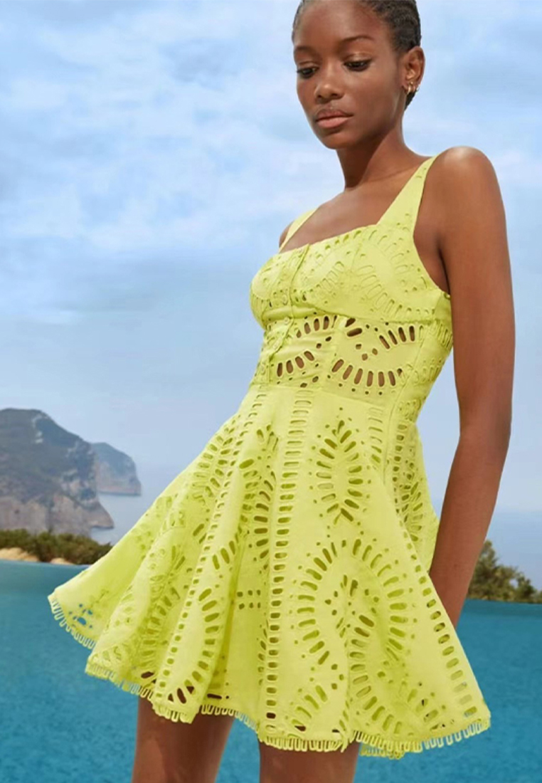 2024 New Drop Strap Square Neck Ultra Short Dress CA24032627PI