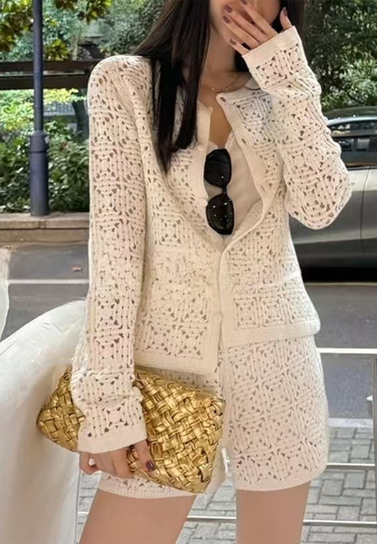 New style unique hollow top and shorts set CA25091404W