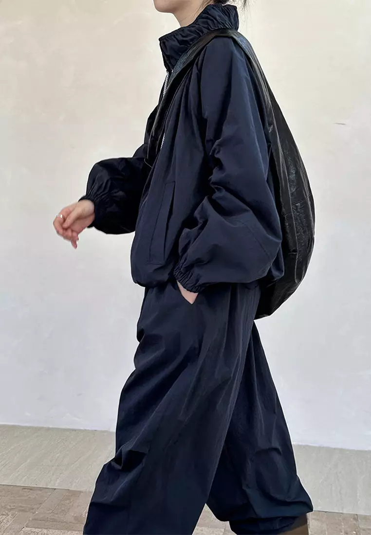 Fashionable outdoor casual jacket long pants set CA24092350BK