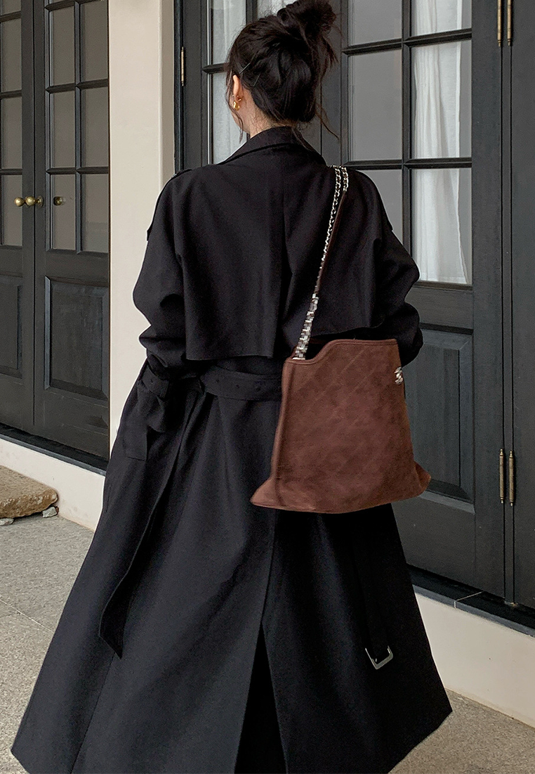 Early Autumn New Arrival Minimalist Fashion Long Trench Coat CA25102428KI