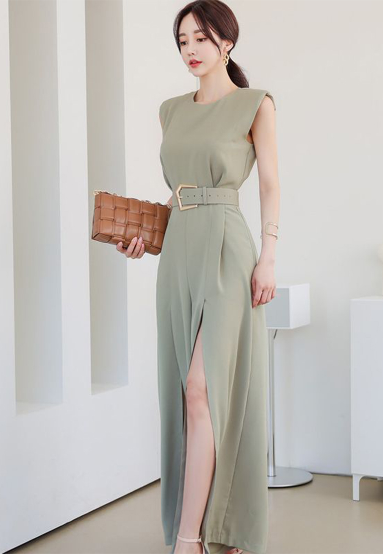 2023 Korean Style Elegant Split Fashion Jumpsuit with Wide Leg Pants CA061328