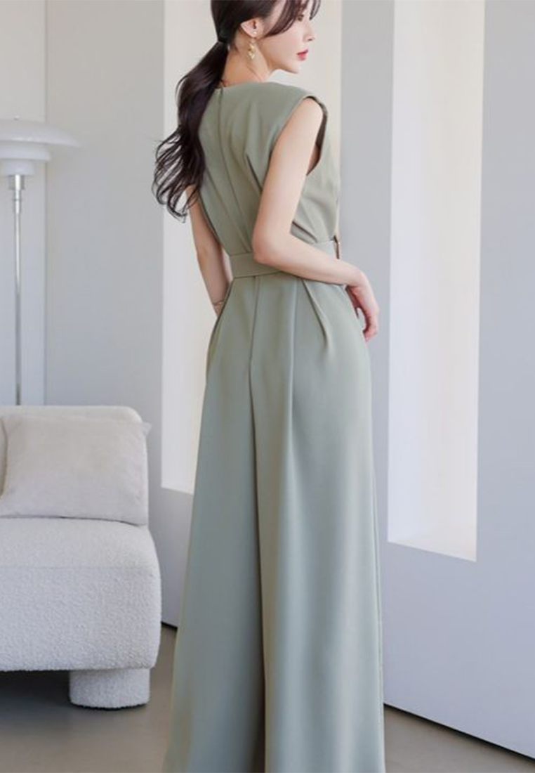 2023 Korean Style Elegant Split Fashion Jumpsuit with Wide Leg Pants CA061328