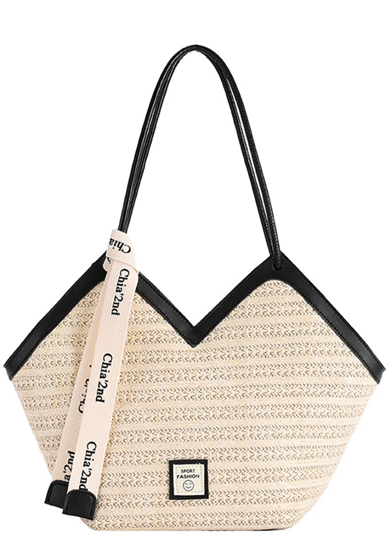 Summer one-shoulder commuter tote bag CA25042328BW