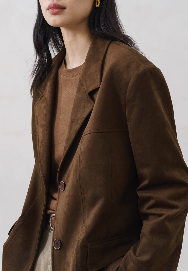 New retro casual solid color suit CA241128128BW