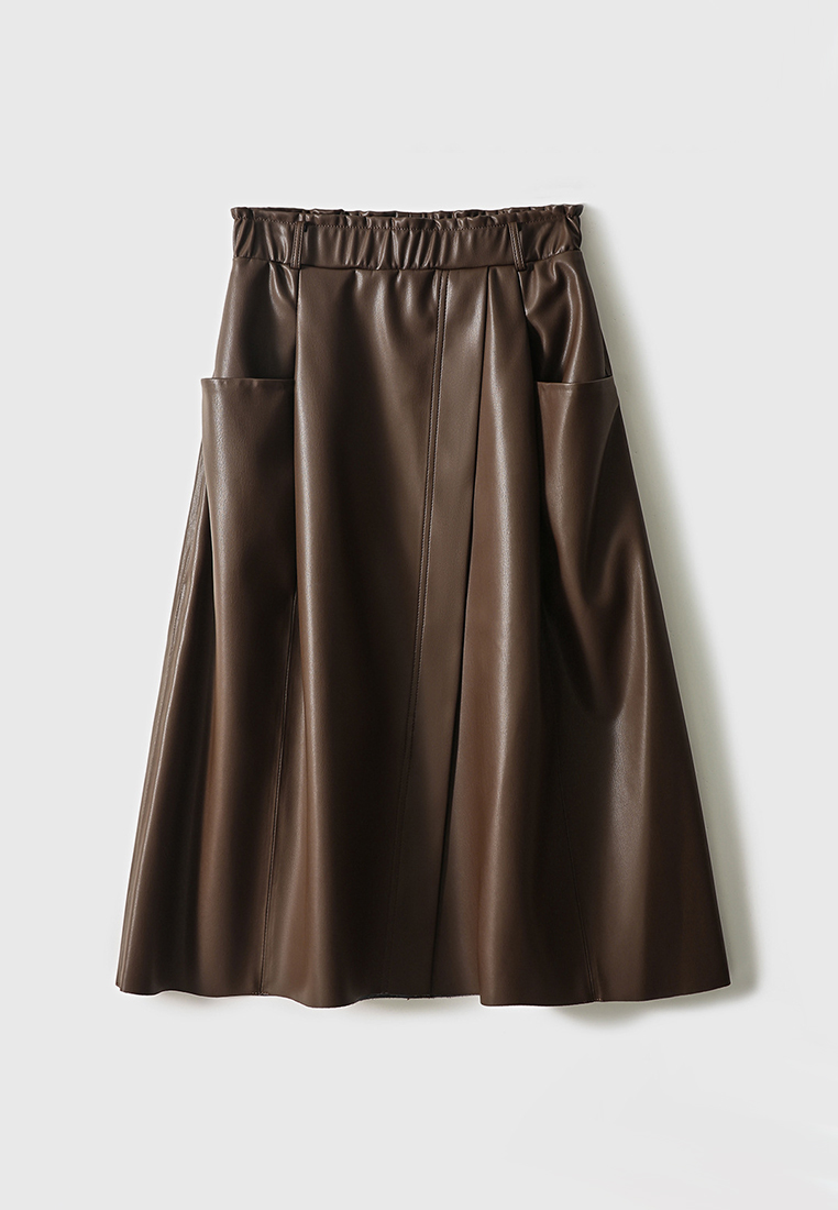 Fashionable and elegant high-waisted PU leather skirt with temperament CA120428