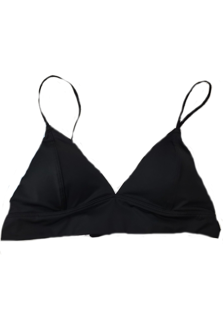 Simple smooth solid color triangle cup wire-free push-up thin bra set CA23050428W