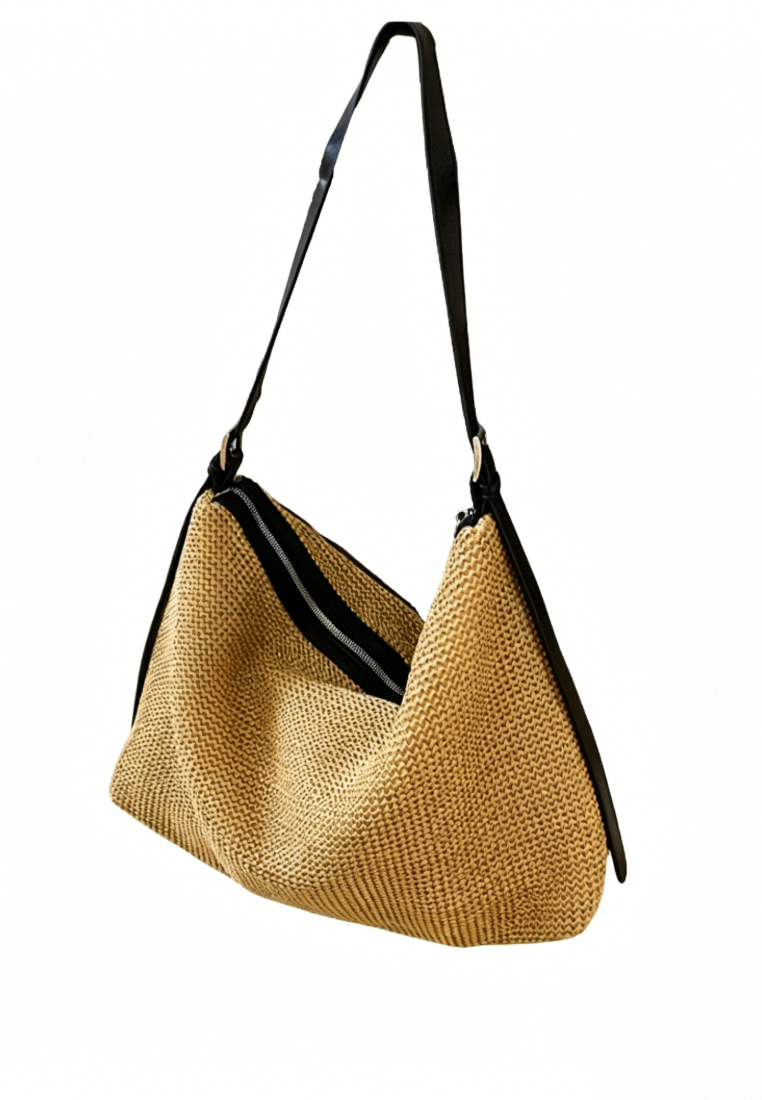 Vacation Style Woven Straw Hobo Shoulder Bag K26051910
