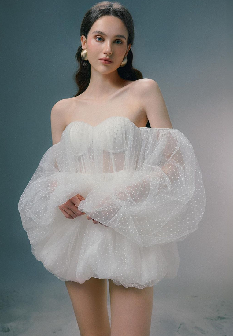 Early Spring New Arrival: Sweet and Sexy Strapless Puff Sleeve Dress CA25092528KI