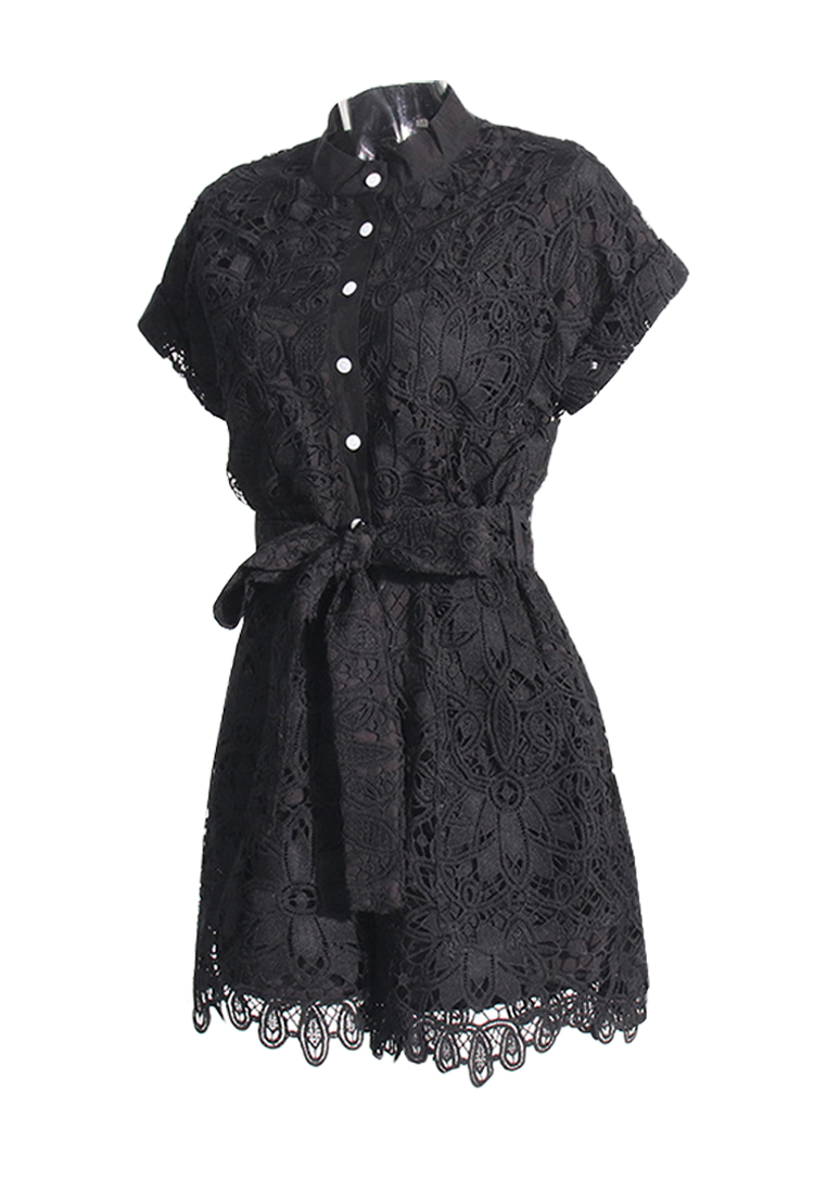 2024 Summer New Stand up Neck Waist Short Dress CA24032628W