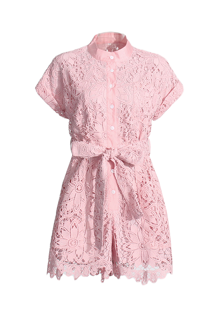 2024 Summer New Stand up Neck Waist Short Dress CA24032628W