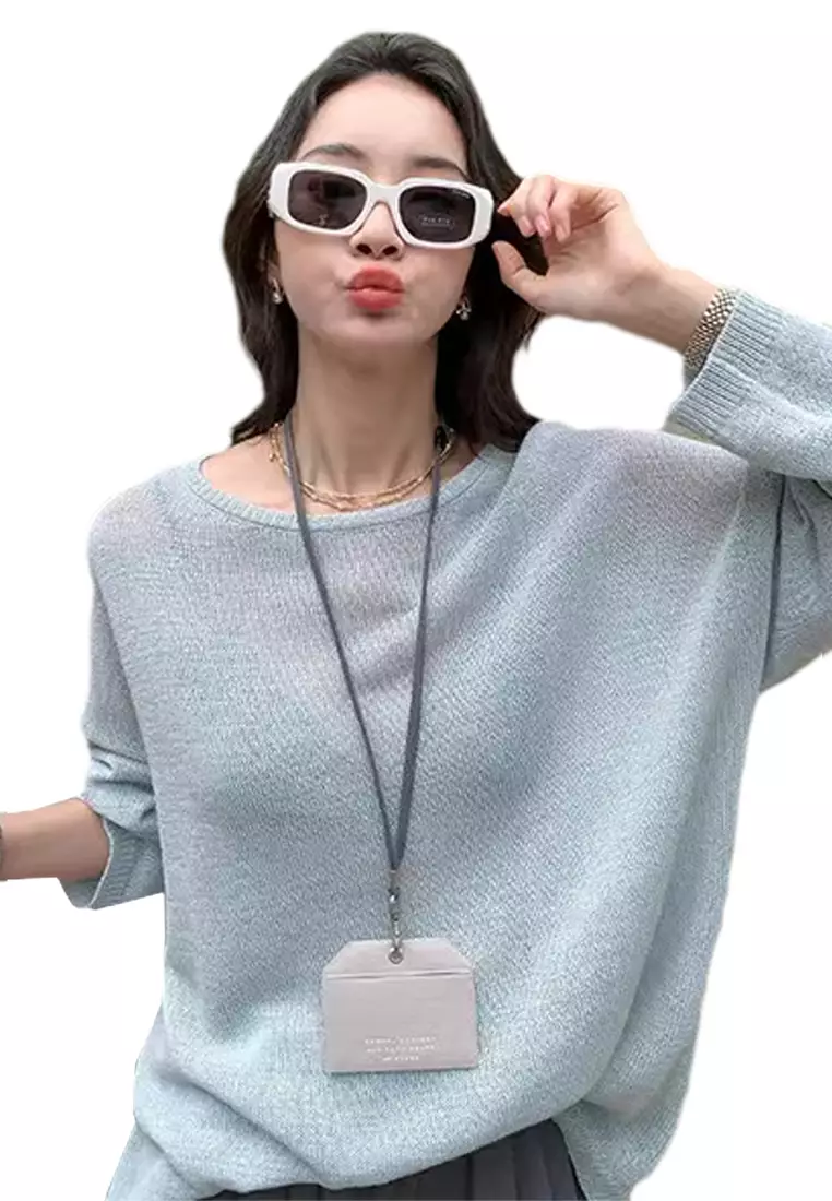 2024 New Long Sleeve Loose Fashion Top CA24092501DGBL