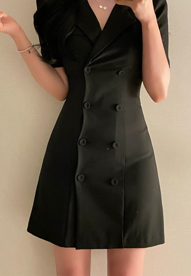 Korean style double breasted suit dress CA25060329BK