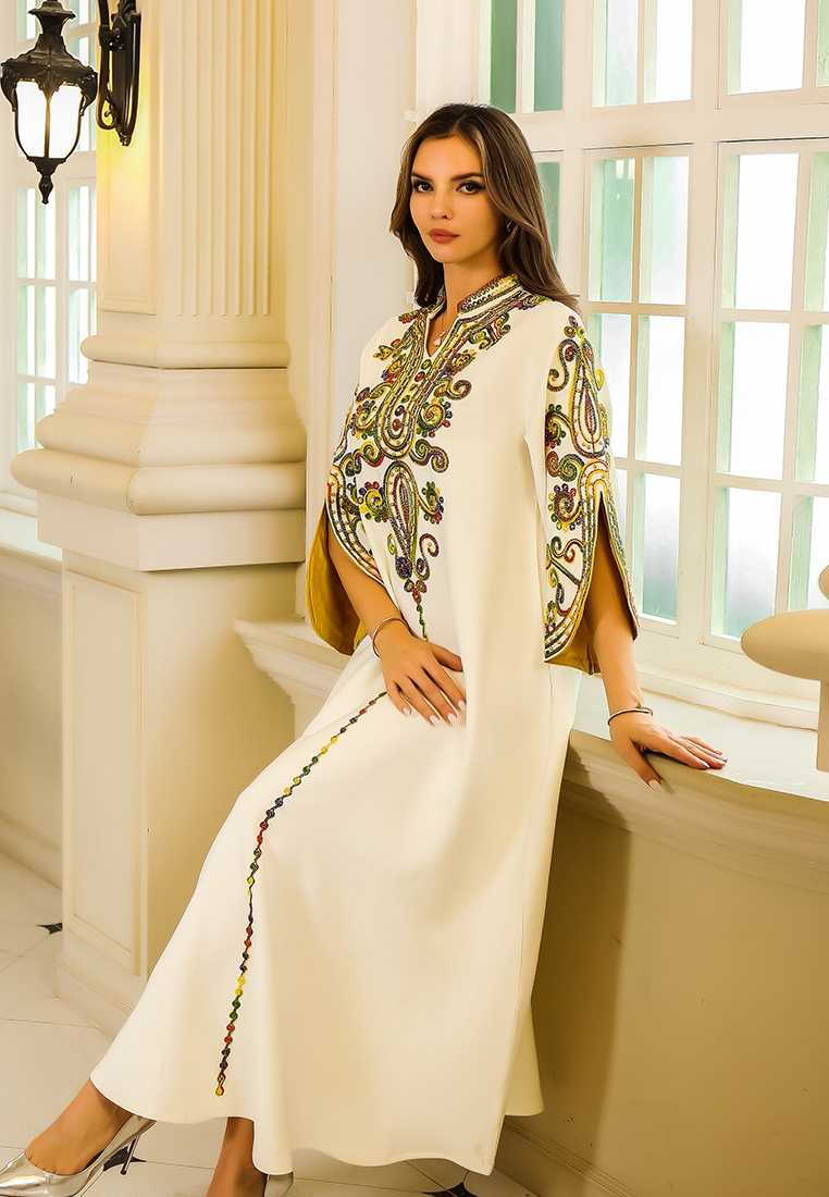 2024 New muslim rope embroidered women's casual dress CA24090329BE