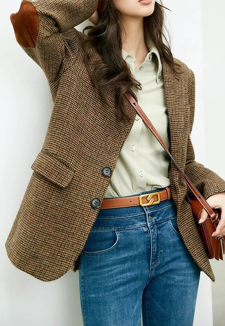 Vintage loose wool suit CA241128129BW