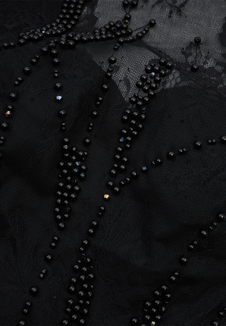 Lace and Bead Embellished Luxury Quality Evening Party Dress CA090829W